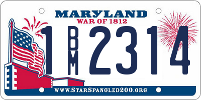 MD license plate 1BM2314