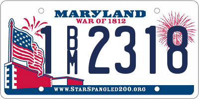 MD license plate 1BM2318