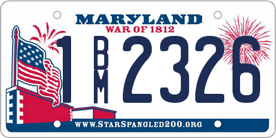 MD license plate 1BM2326