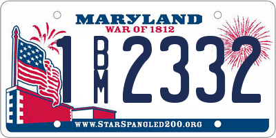 MD license plate 1BM2332