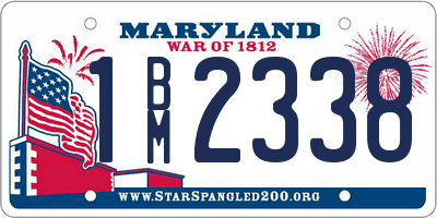 MD license plate 1BM2338