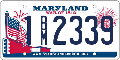 MD license plate 1BM2339