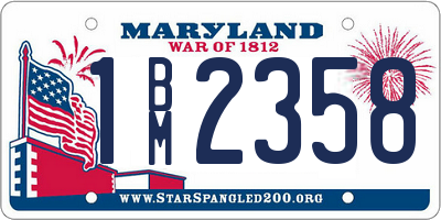 MD license plate 1BM2358