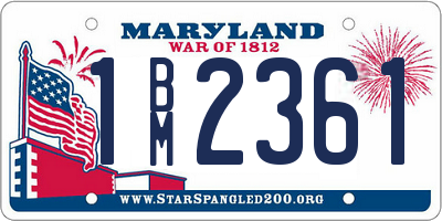 MD license plate 1BM2361