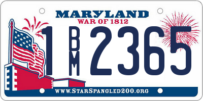 MD license plate 1BM2365