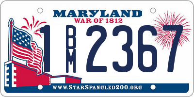 MD license plate 1BM2367