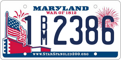 MD license plate 1BM2386
