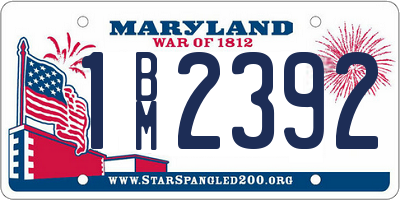 MD license plate 1BM2392