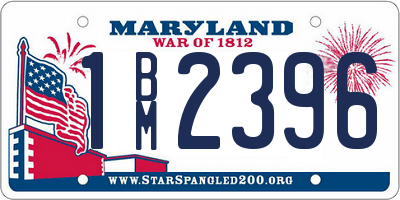 MD license plate 1BM2396