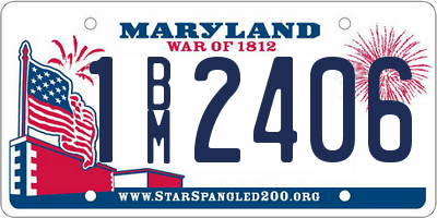 MD license plate 1BM2406