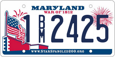 MD license plate 1BM2425