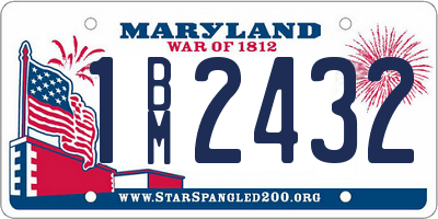MD license plate 1BM2432