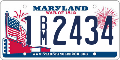 MD license plate 1BM2434