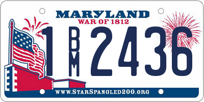 MD license plate 1BM2436