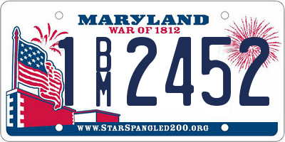 MD license plate 1BM2452