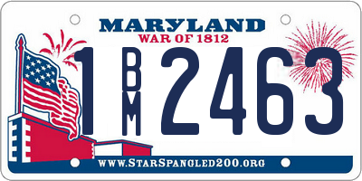 MD license plate 1BM2463