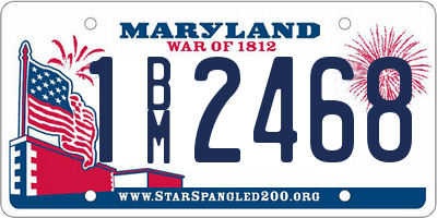 MD license plate 1BM2468