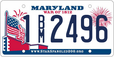 MD license plate 1BM2496