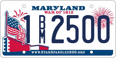 MD license plate 1BM2500