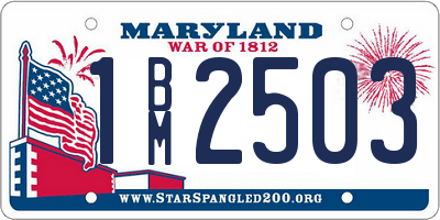 MD license plate 1BM2503