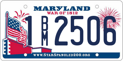 MD license plate 1BM2506