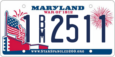 MD license plate 1BM2511