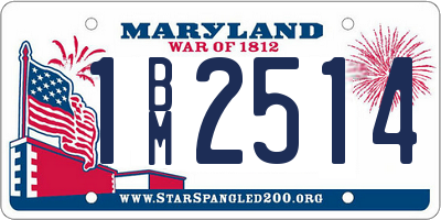 MD license plate 1BM2514