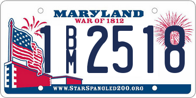 MD license plate 1BM2518