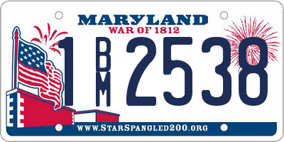 MD license plate 1BM2538
