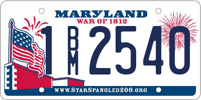 MD license plate 1BM2540