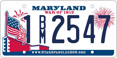 MD license plate 1BM2547