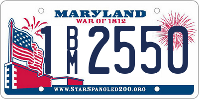 MD license plate 1BM2550