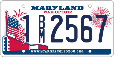 MD license plate 1BM2567