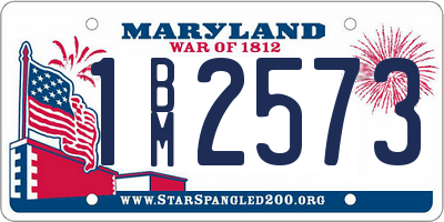 MD license plate 1BM2573