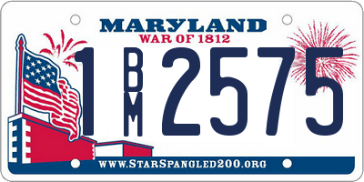 MD license plate 1BM2575