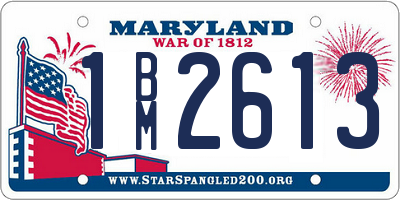 MD license plate 1BM2613
