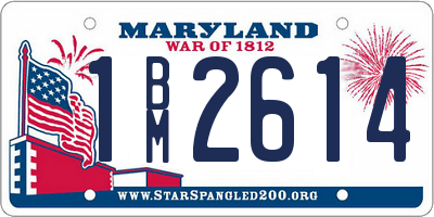 MD license plate 1BM2614