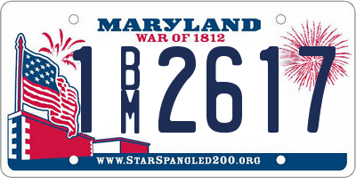 MD license plate 1BM2617