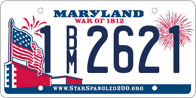 MD license plate 1BM2621