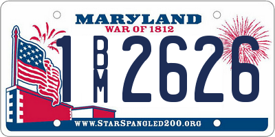 MD license plate 1BM2626