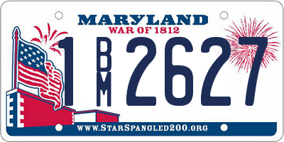 MD license plate 1BM2627