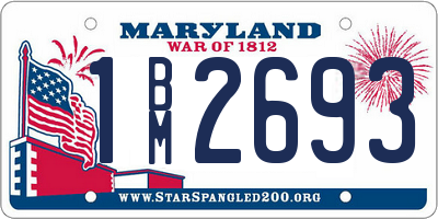 MD license plate 1BM2693