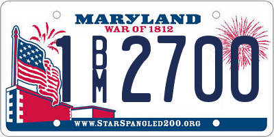 MD license plate 1BM2700