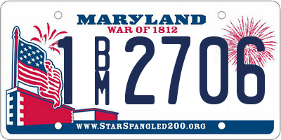 MD license plate 1BM2706
