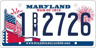 MD license plate 1BM2726