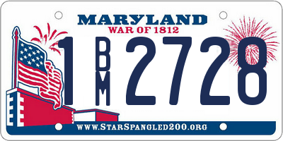 MD license plate 1BM2728