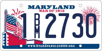 MD license plate 1BM2730