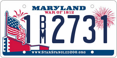 MD license plate 1BM2731