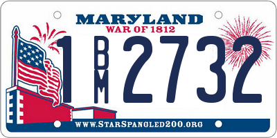 MD license plate 1BM2732