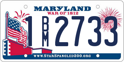 MD license plate 1BM2733